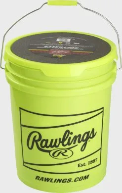 Rawlings 6 Gallon Bucket Of 12" Batting Practice Softballs, 12 Or 18 Balls