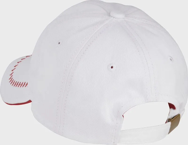 Rawlings Women's White Baseball Stitch Hat - Image 2