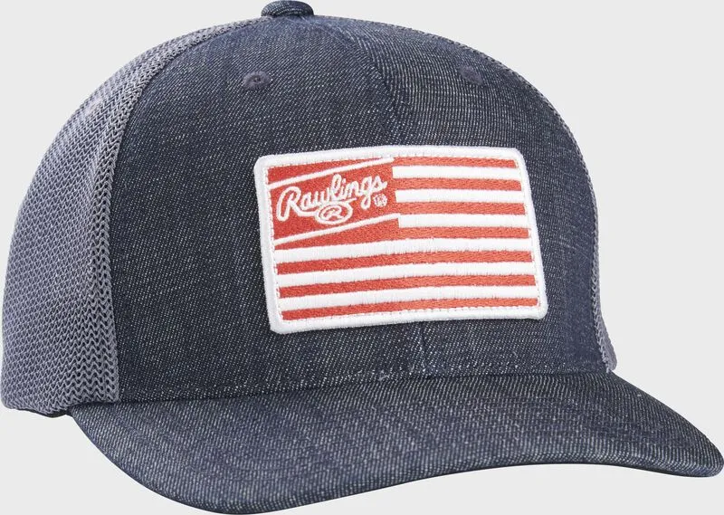 Rawlings Denim Mesh Snapback Hat - Image 3